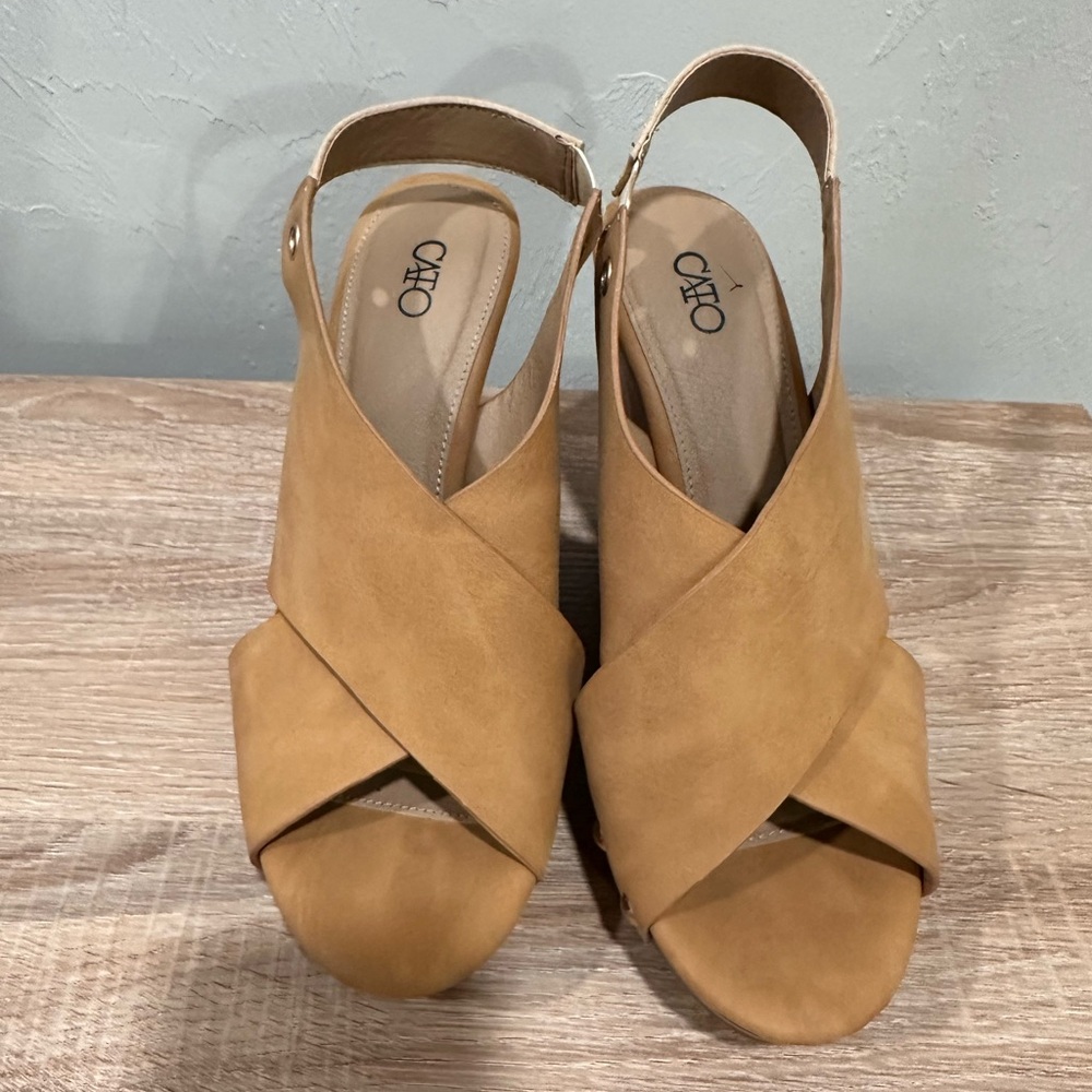 Cato Tan Wedge Sandals for Women